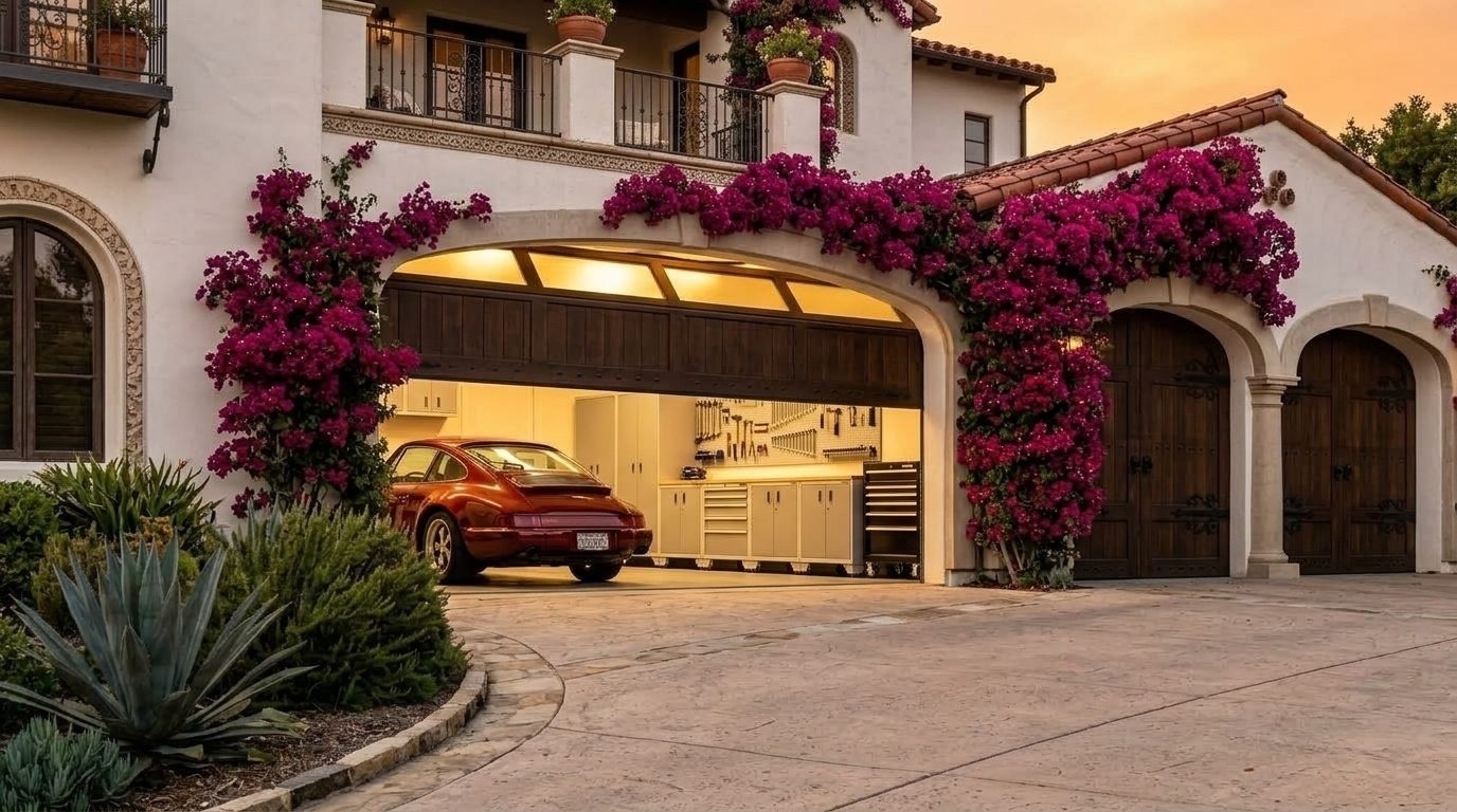 Mercier Precision Garage Doors Garage Door Gliding Open Revealing Warm Illuminated Interior